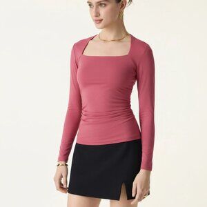 OGL Square Neck Ruched Brami Top Large Pink NWT Eco Fabric SPU 250925-2854W22